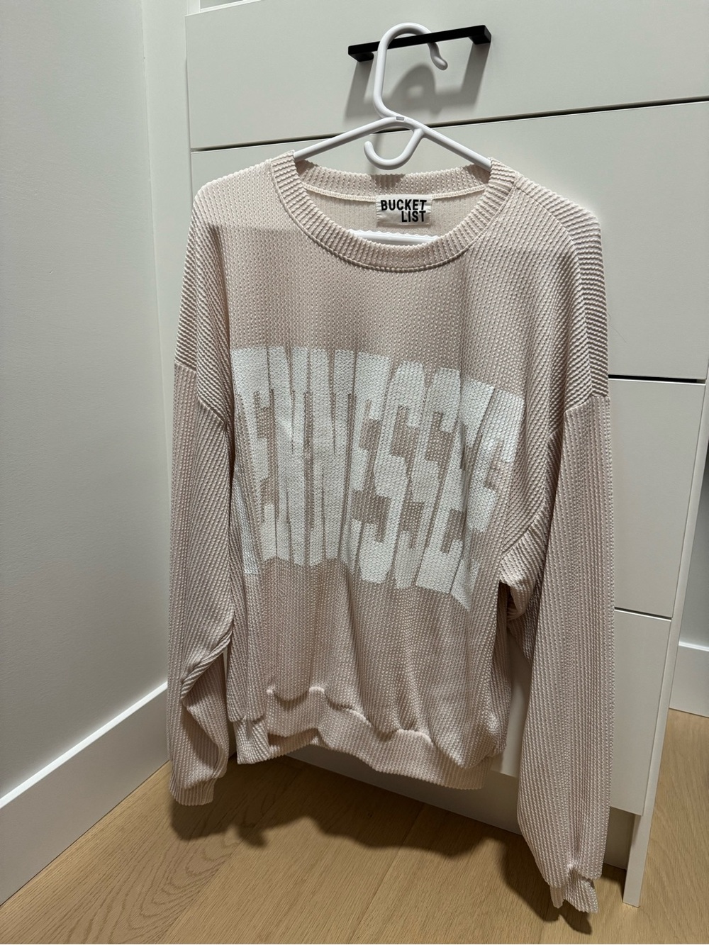 BUCKETLIST Cream Graphic Shirt with White Lettering